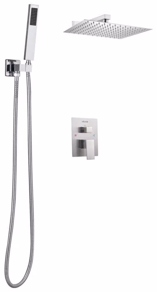 Rubinetto doccia con soffione a pioggia da 305 mm, quadrato - Sistema doccia da parete