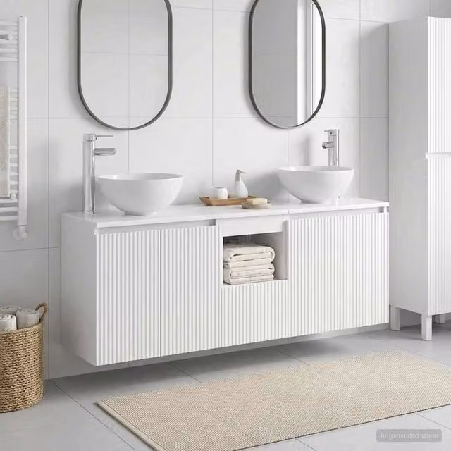 Set di Armadi da Bagno 3 pz Bianco 129 x 35 x 80 cm 3405617
