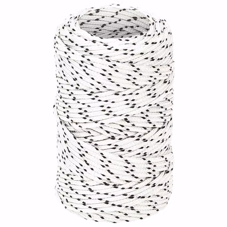 Corda multiuso vidaXL in poliestere bianco, diametro 2 mm, lunghezza 25 m, carico massimo 50 kg
