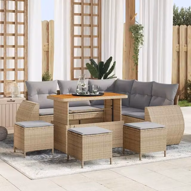 Set Divano da Giardino 9 pz 8-Numero di posti 3363832