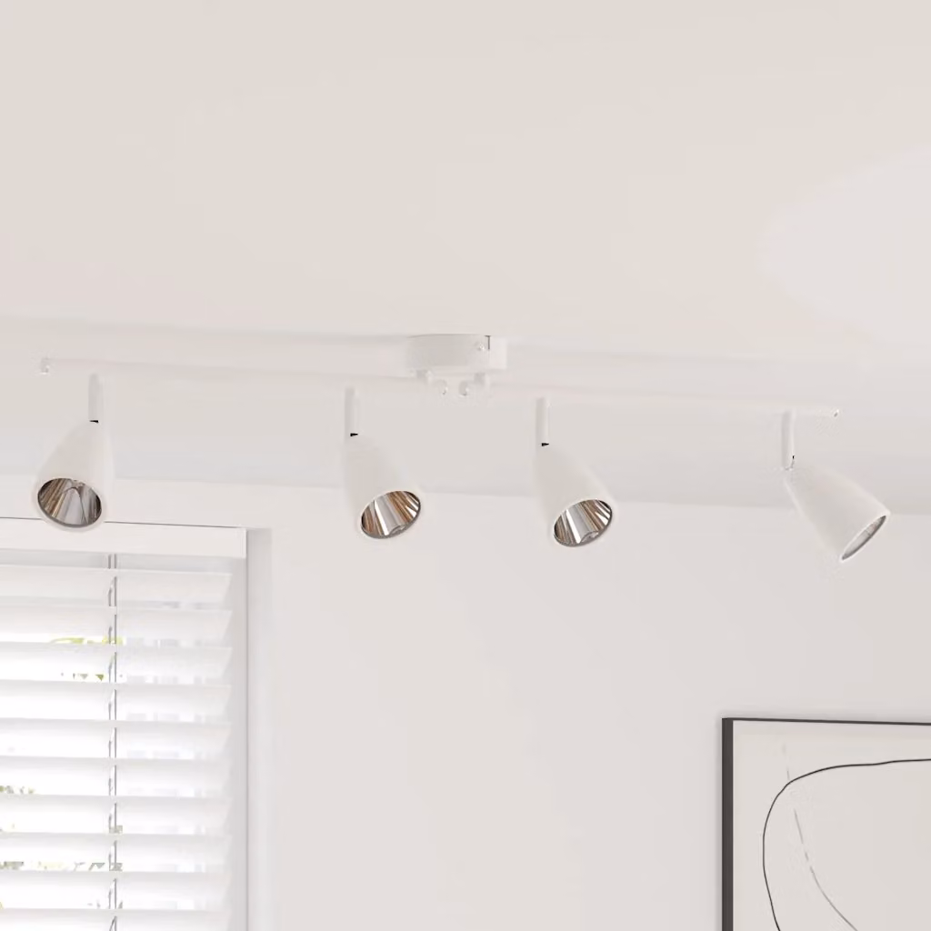 Faretto da soffitto regolabile vidaXL in metallo bianco L: 70 cm, P: 12,5 cm, H: 10,5 cm