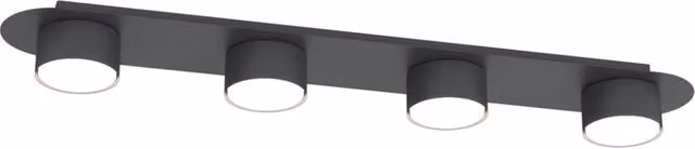 Plafoniera lineare DIAZ Emibig in metallo nero per 4 lampadine GX53 12W – 1