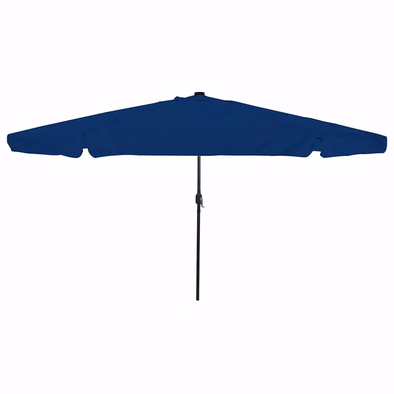 Ombrello da giardino rotondo vidaXL in poliestere blu con struttura in acciaio L/P/H: 395 x 395 x 245 cm