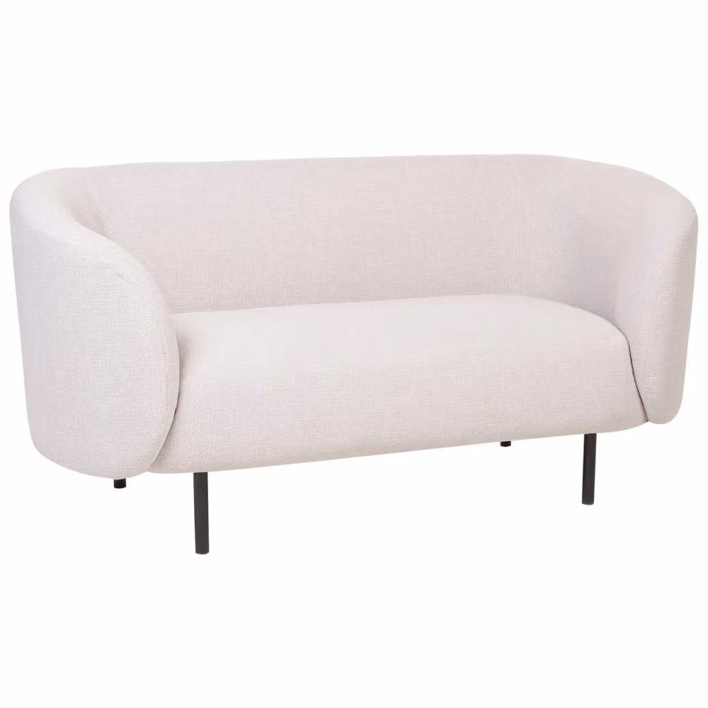 Divano 2 posti BELIANI in tessuto a quadri beige e nero con gambe dorate stile glamour per il tuo soggiorno L: 155 cm, P: 79 cm, H: 70 cm – 2