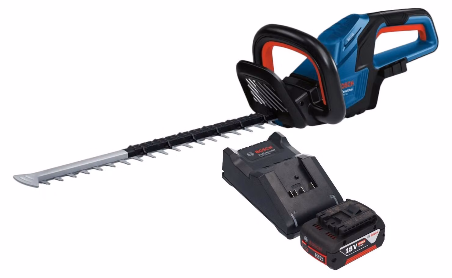 Bosch GHE 18V-50 Tagliasiepi professionale a batteria 18 V 50 cm senza spazzole + 1x batteria ricaricabile 5,0 Ah + caricabatterie