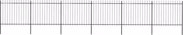 Recinzione da giardino vidaXL in acciaio nero con punta a lancia L: 1005 cm, H: 150 cm