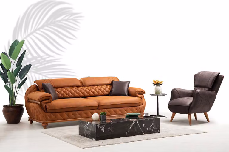 Modern Wohnzimmer Komplett Set Dreisitzer Sofa Couch Sessel Luxus Möbel