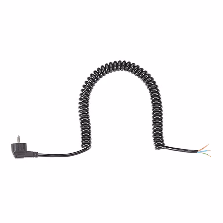 BACHMANN Wendelleitung 1-4m schwarz, H05VV-F 3G1,5mm² AEH/CEE7/7