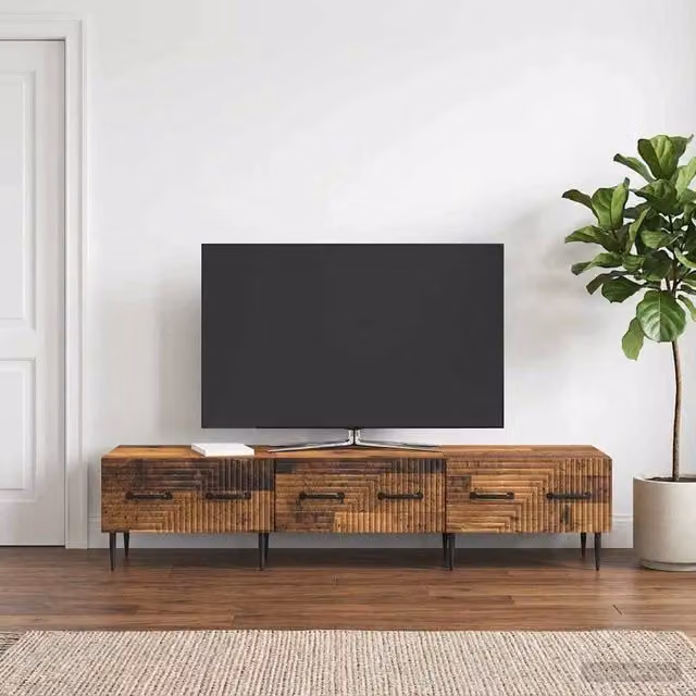 Mobile TV vidaXL in legno ingegnerizzato stile vintage colore marrone L: 147 cm, P: 34,5 cm, H: 30 cm