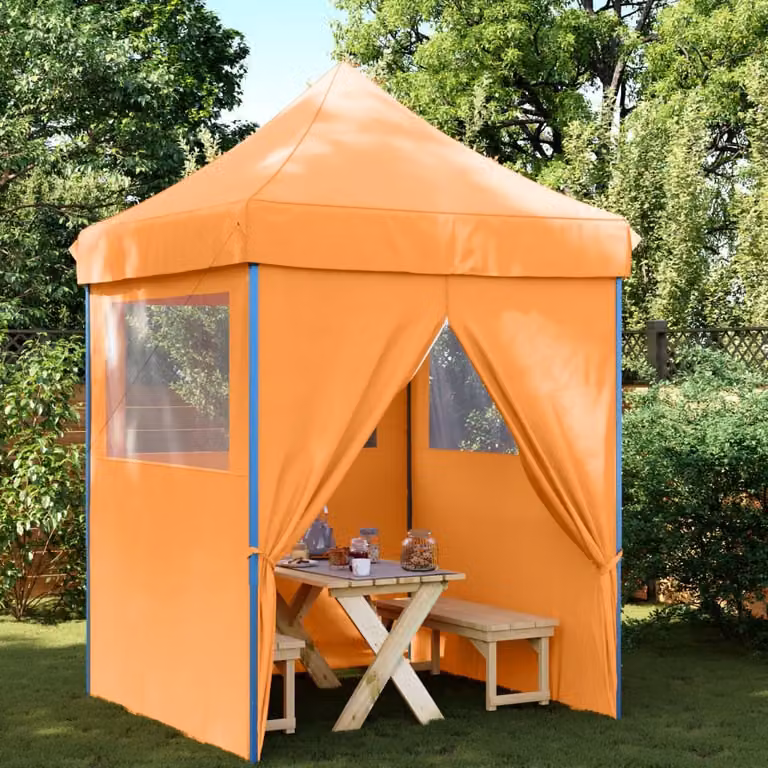 vidaXL Tendone per Feste Pieghevole Pop-Up con 4 Pareti Arancione e Blu L/P/H: 306 x 200 x 200 cm