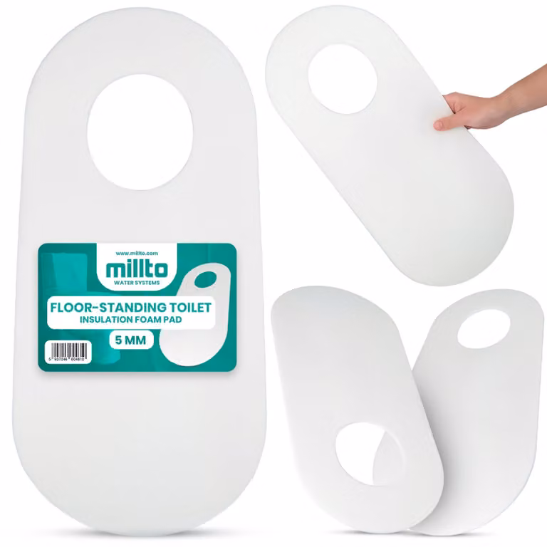 Materiale isolante acustico per WC e bidet autonomi, schiuma da 5 mm, colore bianco