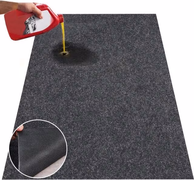 Tappetino garage antiscivolo impermeabile in feltro e TPE 2235,2x5181,6x2,4 mm GM-04 grigio-nero per auto e officina