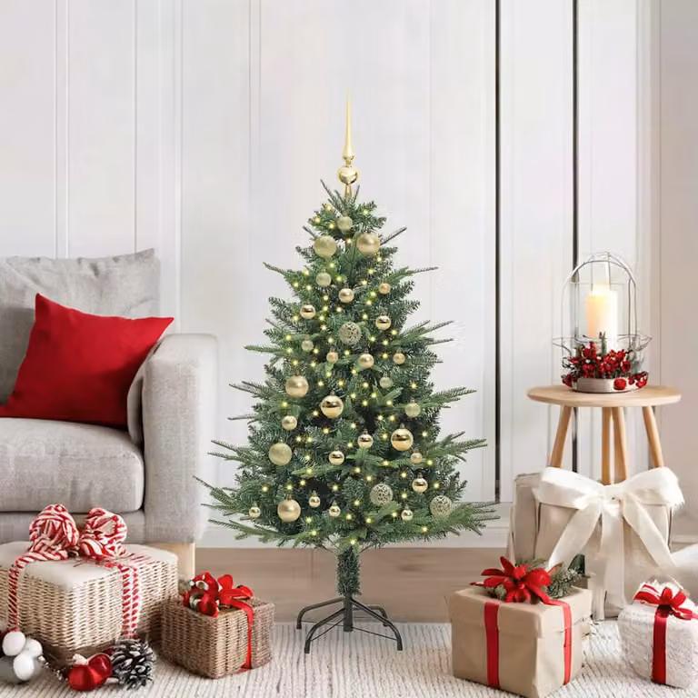 vidaXL Albero di Natale Artificiale Pre-illuminato con Set di Palline