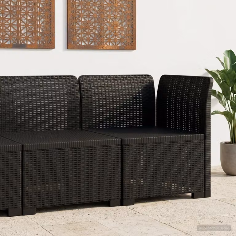 vidaXL Divano da Giardino a 1 Postante in Rattan Antracite