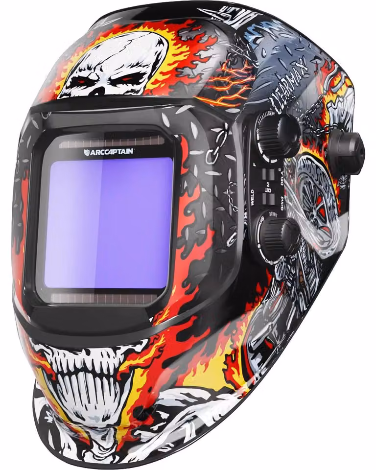 Casco da saldatura / Maschera da saldatura - Casco automatico AR-WC025 - Ampio campo visivo 10x9,3 cm - Visualizzazione a colori reali - Alimentazione solare + batteria al litio - Adatto per saldatura MIG e TIG
