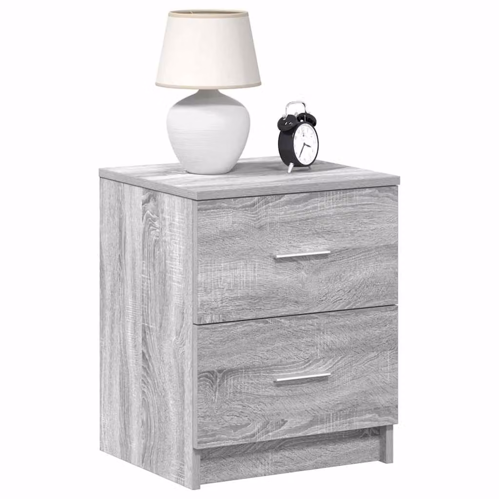 Comodino sospeso vidaXL moderno con 2 cassetti Grigio e Nero L 40 cm, P 36 cm, H 50 cm