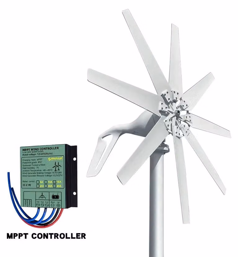 Turbina eolica - Turbina eolica - Generatore eolico - Energia eolica - Assiale orizzontale - 1000W - 48V