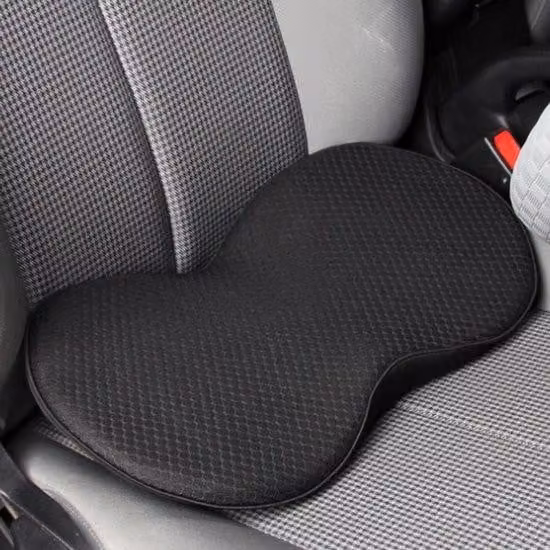 Cuscino a cuneo ergonomico e ortopedico, rialzo universale per sedili di auto, sedie da ufficio e sedie a rotelle (nero)