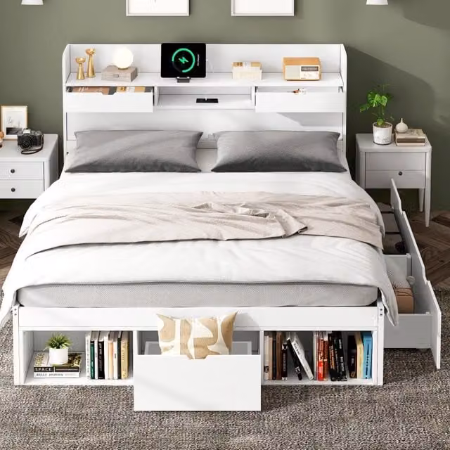 letto matrimoniale pino bianco 160 x 200 cm