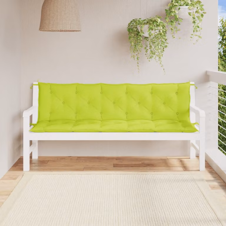 Set di 2 cuscini per panca vidaXL in tessuto Oxford verde, impermeabili e traspiranti, L 180 cm x P 50 cm x H 7 cm