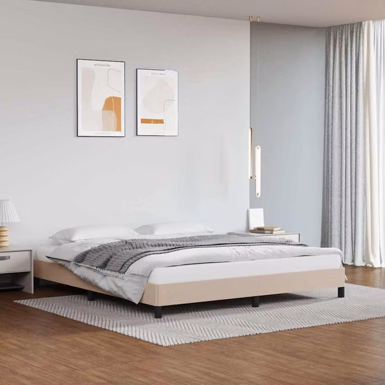 vidaXL Giroletto Imbottito in Similpelle Colore Cappuccino Beige L/P: 180 x 200 cm