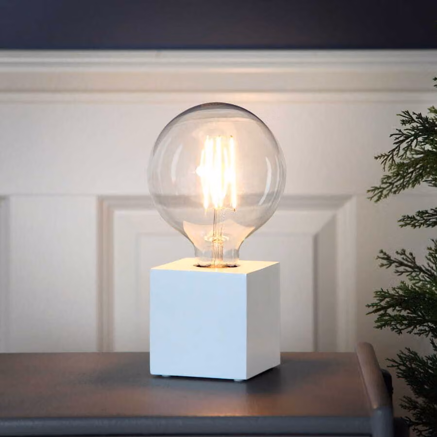 Best Season - Lampada "Kub" in legno, con presa E27, con interruttore; 296-33