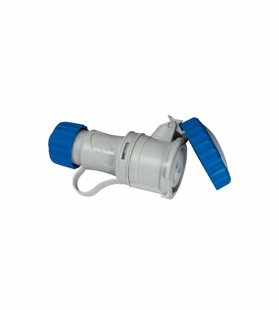 Presa elettrica CEE 2P+T 16A IP67 per cavo assiale Fanton ARGO Blu e Bianco 71140 – 1