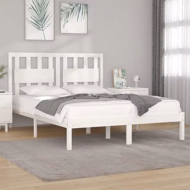 Giroletto-Struttura Letto in Legno Massello 135x190 cm Small Double 939232
