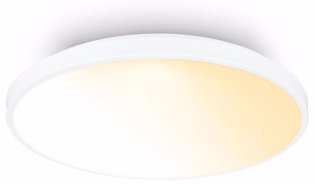 Briloner COMPETO Plafoniera LED, dimmerabile, telecomando, controllo della temperatura del colore CCT, cornice decorativa, bianco, Ø38 x 6 cm