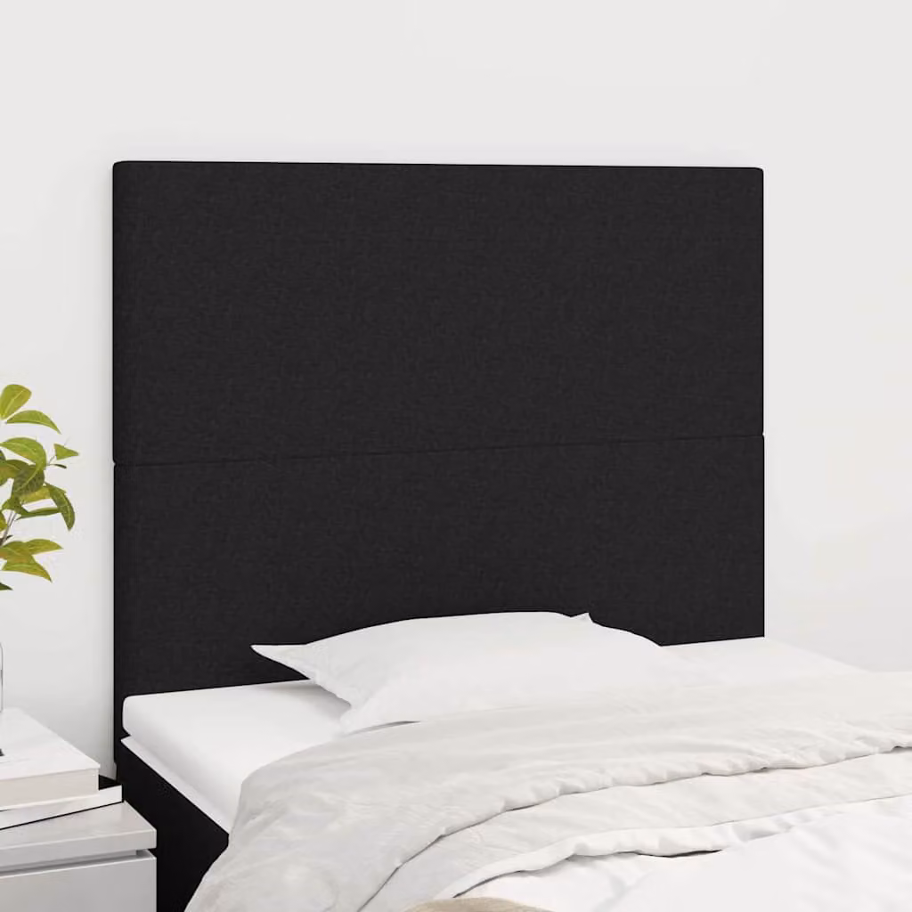 Testiera per letto imbottita vidaXL in tessuto nero con struttura in legno di larice L: 100 cm, P: 5 cm, H: 118-128 cm