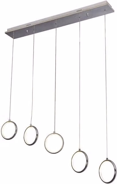 Lampadario a sospensione Milagro Anello con 5 luci LED 35W 4000K cromato