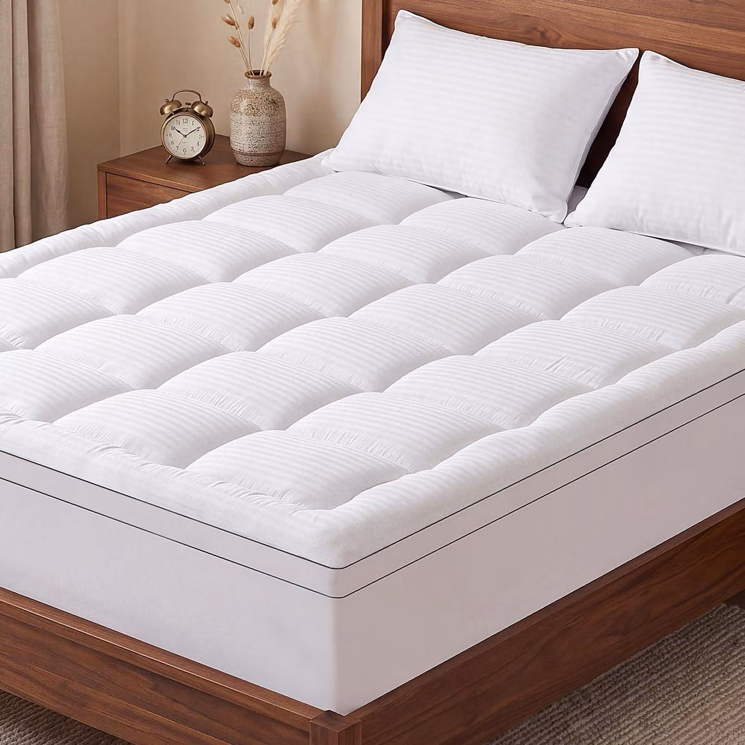 Topper per materasso 90x200 cm, 1000 gsm, morbido e traspirante