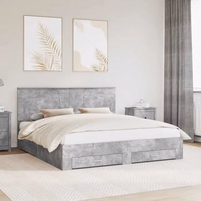 Struttura del letto con cassetto Grigio cemento 180 x 200 cm 3409618