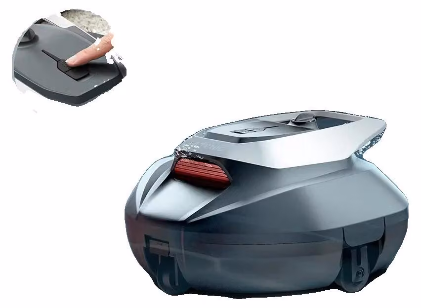 Pulitore robotizzato per piscine, batteria da 5200 mAh, autonomia di 90 minuti, doppio motore, dimensioni 321x324x166 mm, cavo galleggiante da 2 metri