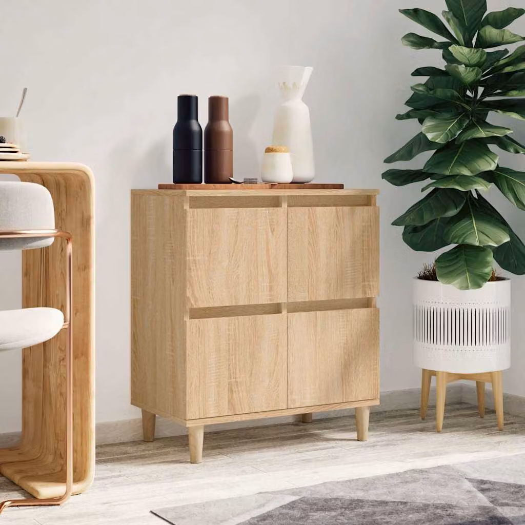 Credenza vidaXL in Legno Multistrato Rovere Sonoma, Colore Beige/Marrone, L 60 cm x P 35 cm x H 70 cm