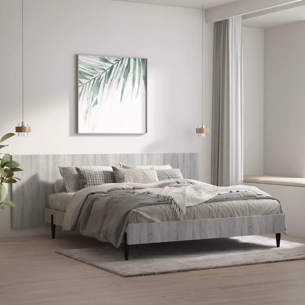 Testiera Letto vidaXL in Legno Ingegnerizzato Grigio, L 240 x H 80 x P 1,5 cm