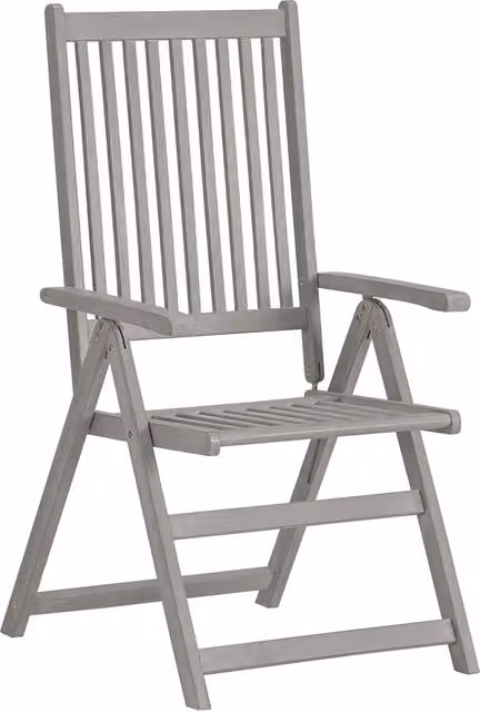 Sedie Reclinabili da Giardino 4 pz Grigie in Massello di Acacia 3065517