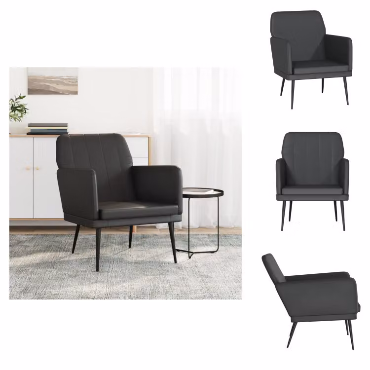 vidaXL Poltrona nera 61x78x80 cm in Pelle finta - Poltrona