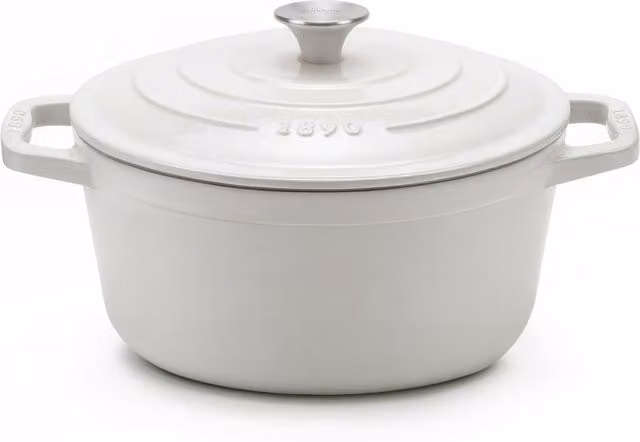Casseruola in ghisa smaltata beige La Fonderie diametro 22 cm