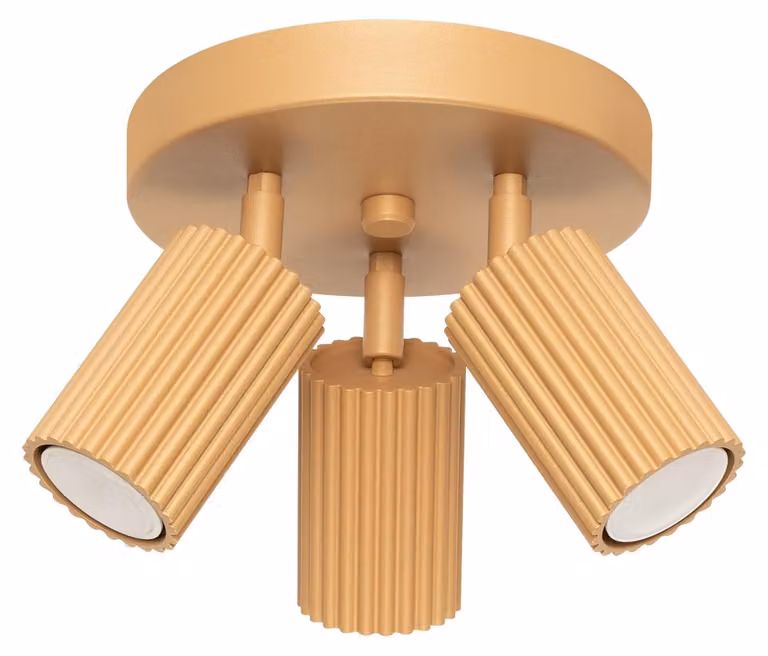 Lampada da soffitto KARBON 3P oro 3xGU10 10W alluminio 18x19.5x19.5cm Sollux Lighting