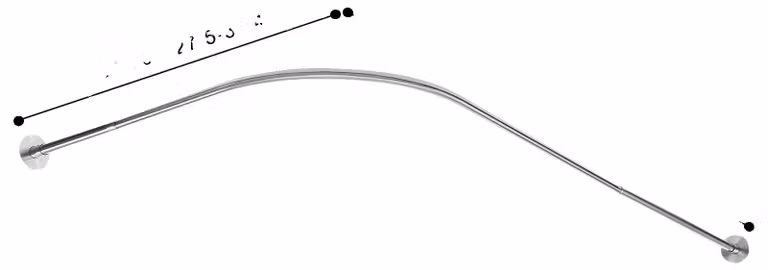 Asta per tenda da doccia, lunghezza regolabile, design a L, argento