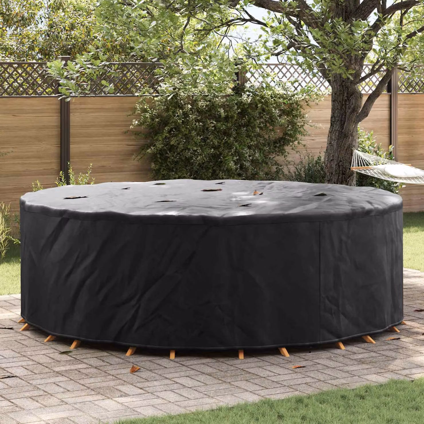Copertura per mobili vidaXL in tessuto Oxford 210D nero L/P/H: 279 x 279 x 105 cm