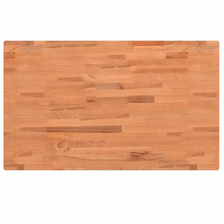 Piano Bagno 100x60x4 cm in Legno Massello di Faggio