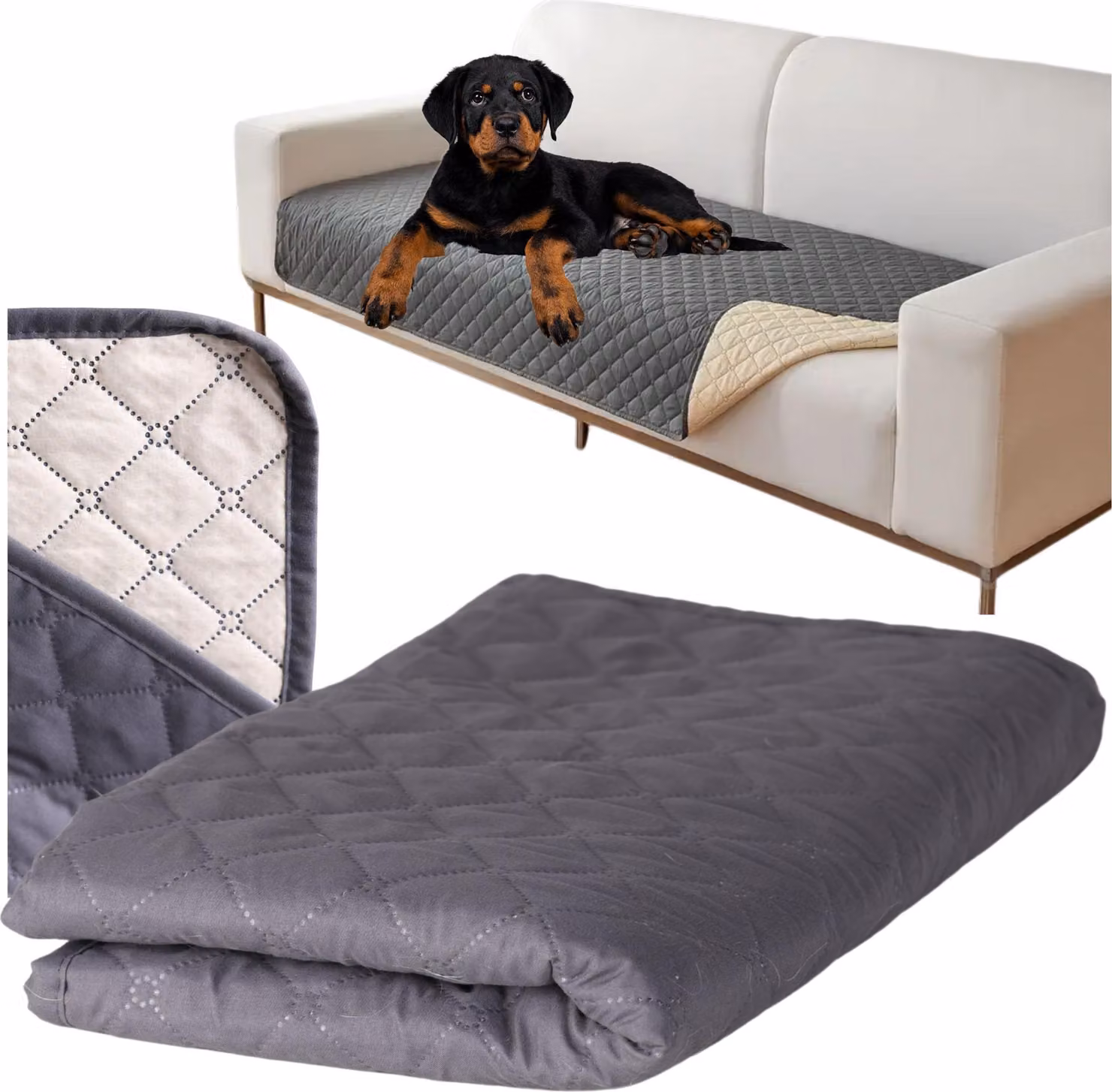 Wobell | Tappetino protettivo per letto, divano, auto - cane, gatto, animali domestici, antiscivolo, impermeabile, lavabile a 30 °C - Tappetino per animali domestici, copridivano