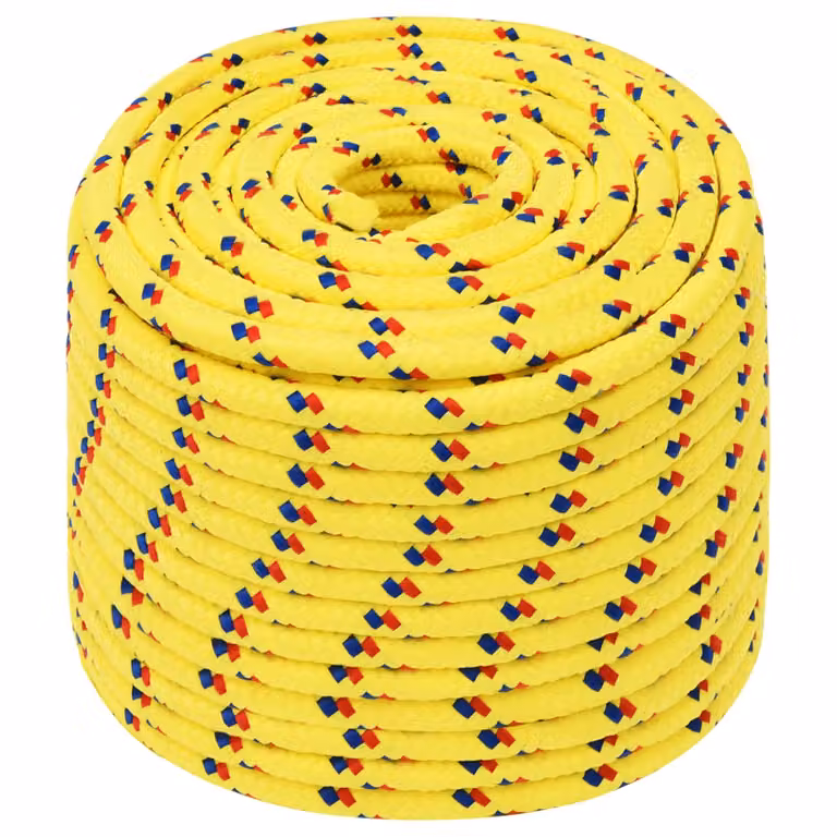 vidaXL Corda multiuso in plastica Gialla, Diametro: 12 mm, Lunghezza: 50 m