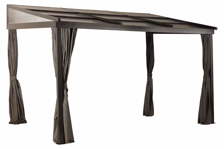 Copertura per terrazza in alluminio Sojang Budapest 1012, color bronzo, 298x364x243 cm