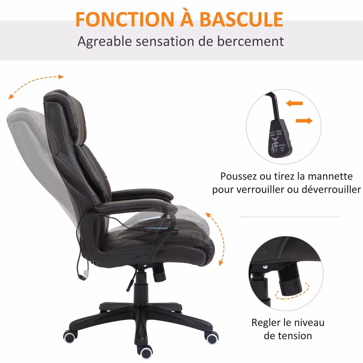 Sedia ergonomica da ufficio - Sedia da ufficio - Sedia da ufficio con funzione massaggio - Sedia da lavoro - Sedia confortevole