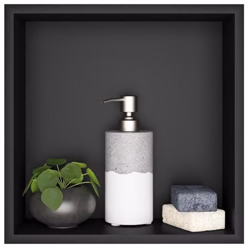 sunrik Nicchia Doccia Incasso Nero 30x30x10 Cm, Acciaio Inox, Mensole