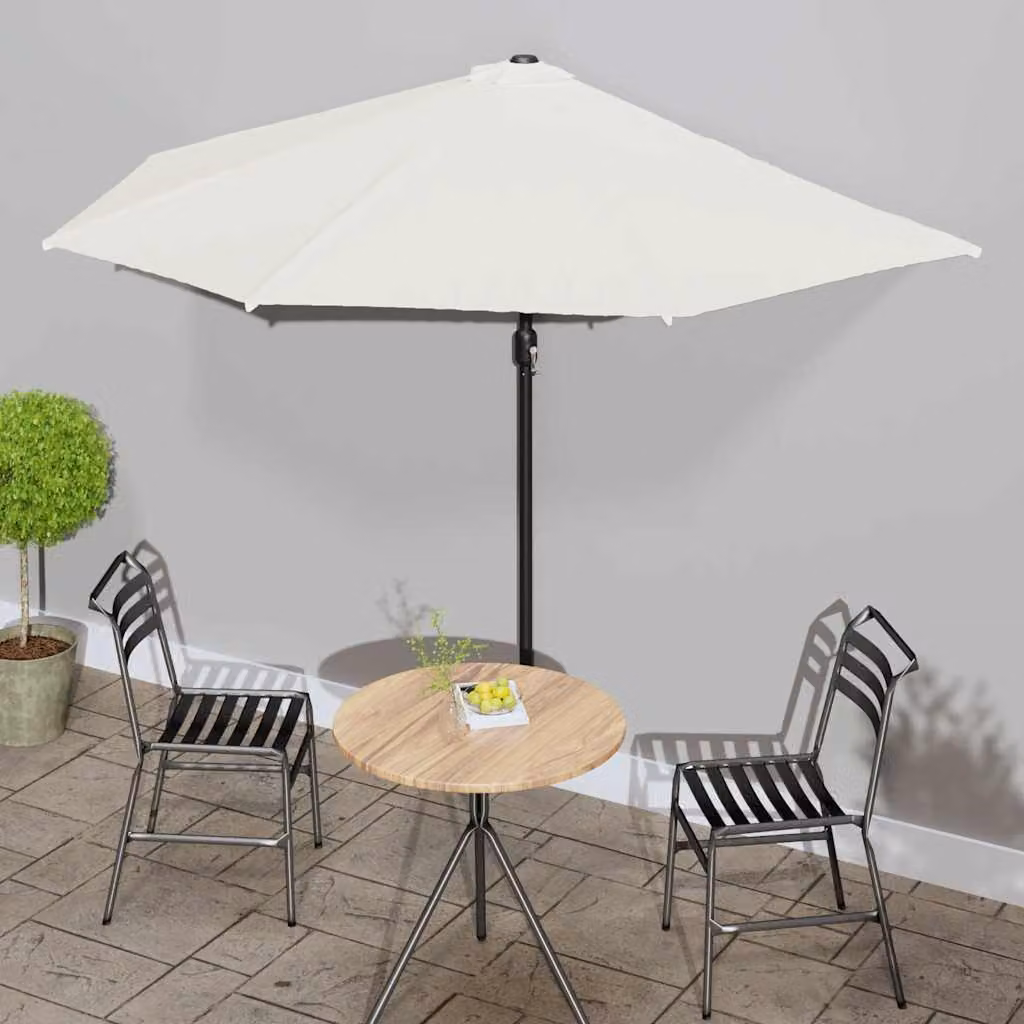 Ombrellone da Balcone vidaXL con Palo in Alluminio, Colore Sabbia, L: 300 cm, P: 155 cm
