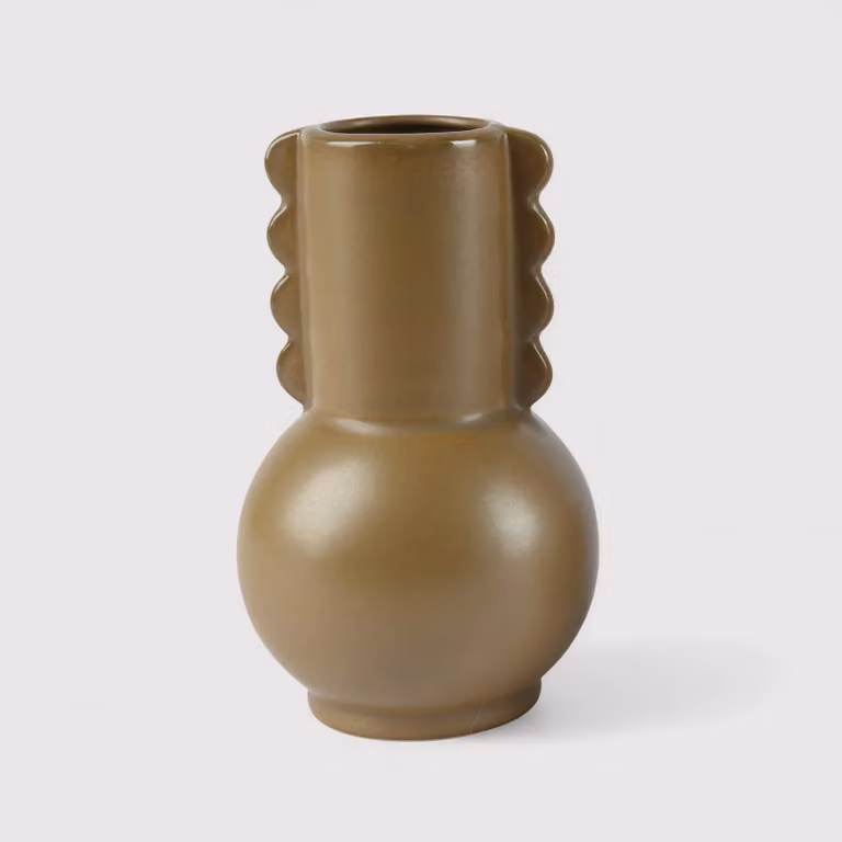 Bubinga - Vaso moderno da centrotavola marrone